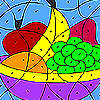 Coloridas frutas para colorear juego