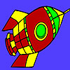 Vuelo para colorear del cohete de espacio juego